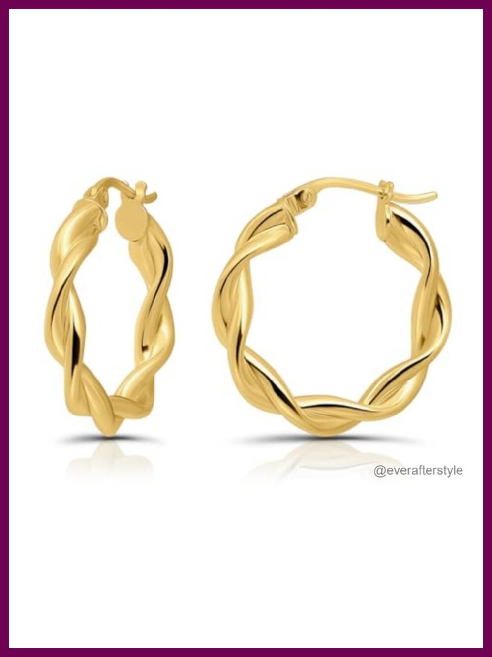 925 Sterling Silver Twisted Hoop Earrings Hypoallergenic